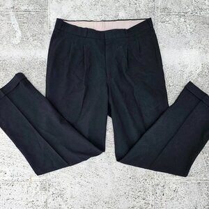 Mayfair Men Dress Pant Pleated Trouser Black Light Weight Pant Size 34 X 30 inch